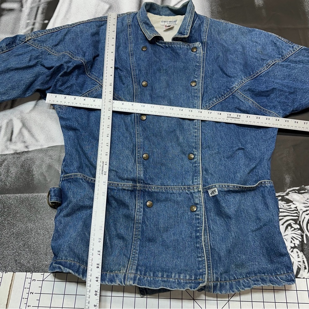 GUESS by Georges Marciano VNTG 80s/90s made in USA sz 2 Retro Cut Denim Jacket - Picture 3 of 6
